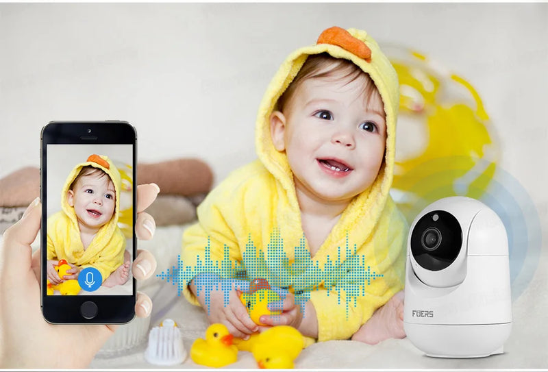 Babá eletrônica com Segurança Inteligente e Controle Total: Câmera WiFi 5MP com Rastreio Automático e Monitoramento em Tempo Real! 🔒👶